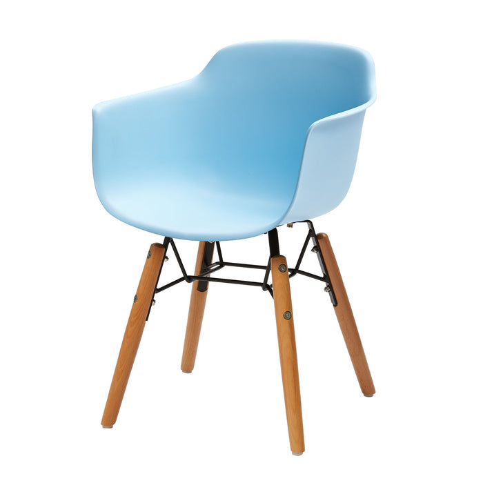 Heavy Duty Plastic And Wood Juvenile Side Chairs (Set of 4) - Blue