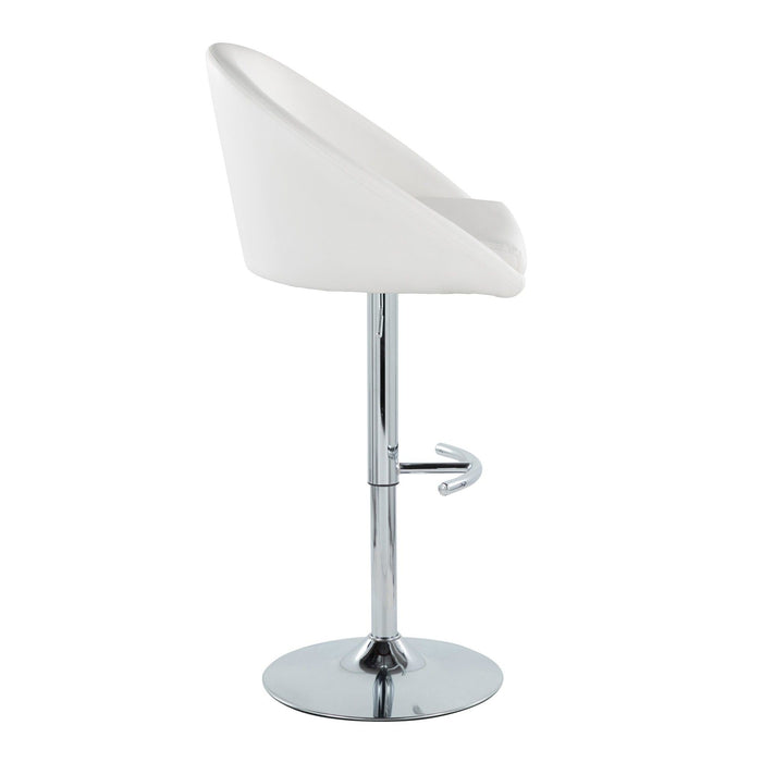 Matisse - Highback Adjustable Barstool With Rounded T Footrest (Set of 2) - Chrome Metal