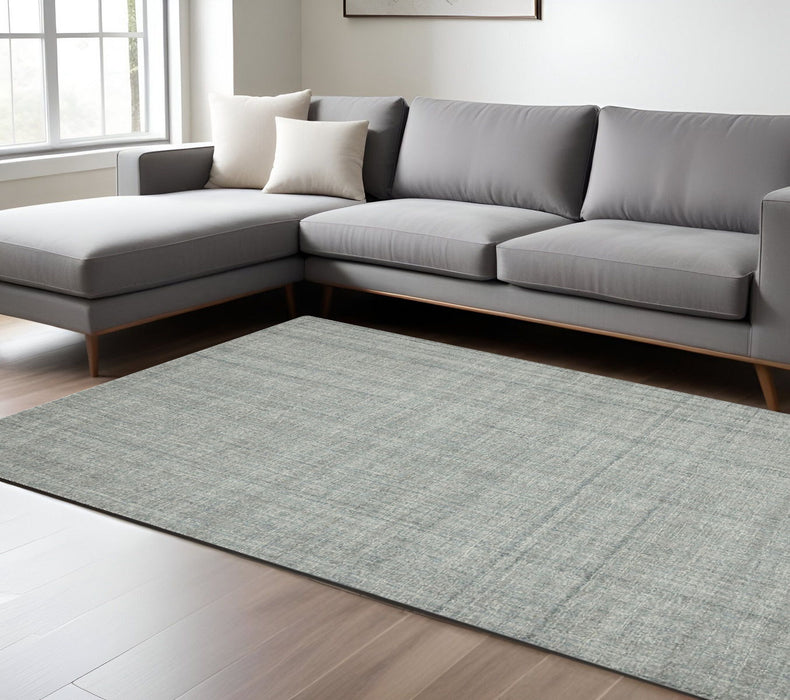 9' X 12' Wool Plaid Hand Tufted Area Rug - Gray
