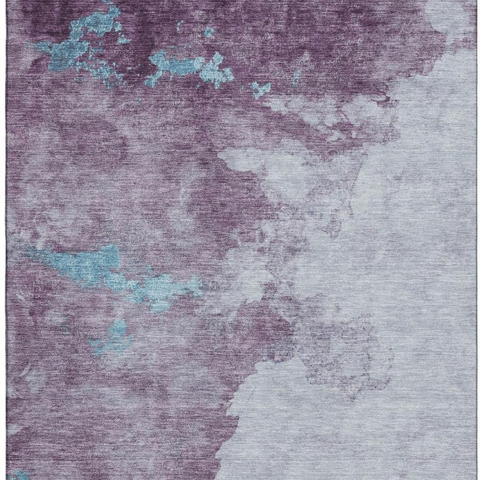 10' X 14' Abstract Washable Area Rug With UV Protection (718151) - Lavender / Teal