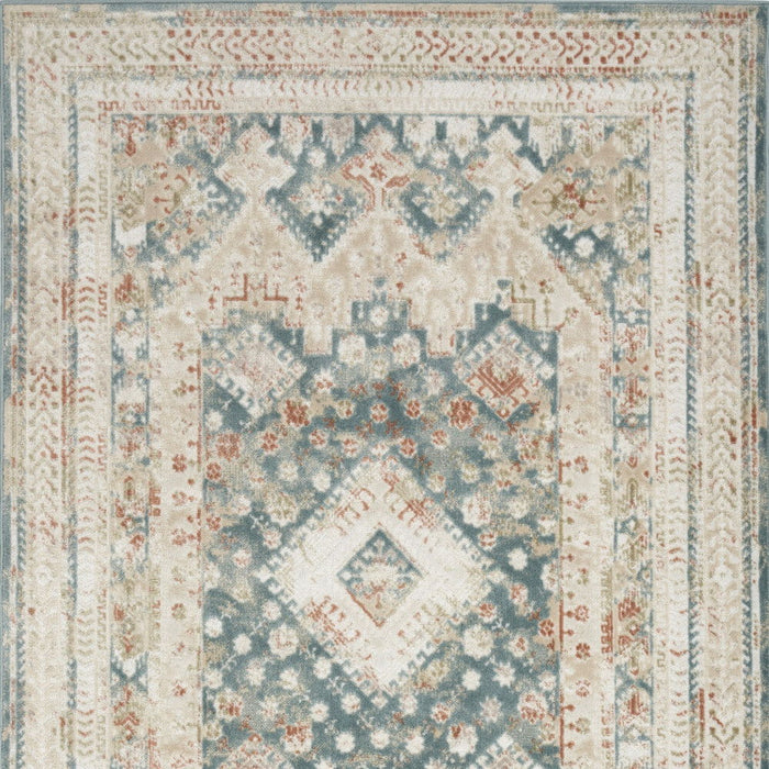 6' X 9' Geometric Area Rug (550286) - Ivory / Green