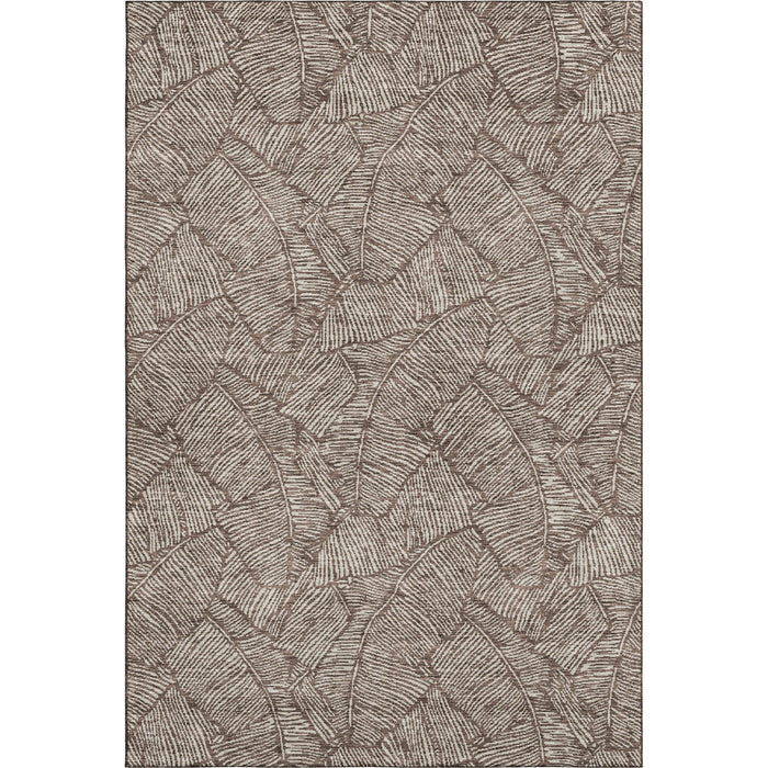 10' X 14' Floral Washable Area Rug With UV Protection (672593) - Brown / Beige