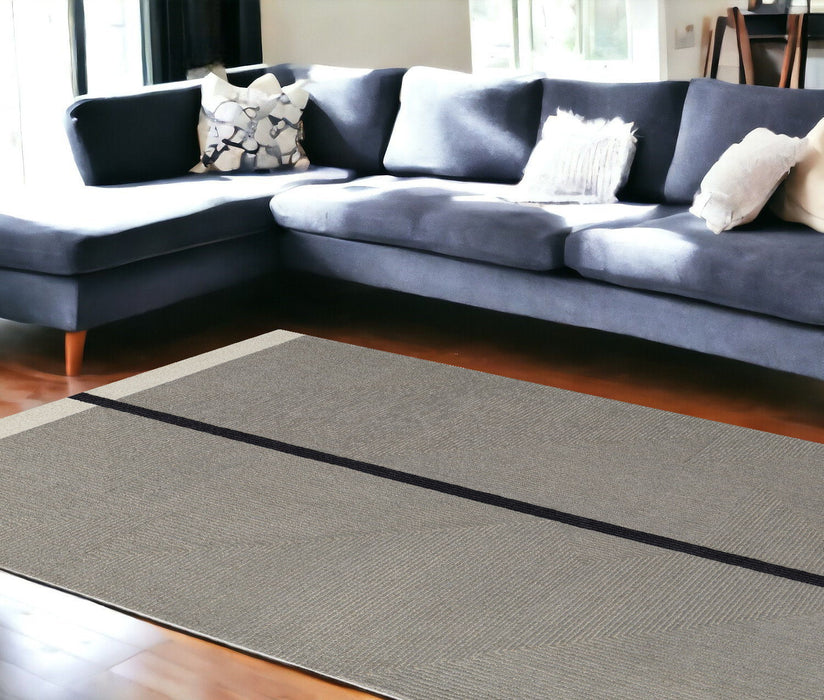 10' x 14' Abstract Geometric Hand Tufted Area Rug - Brown And Black