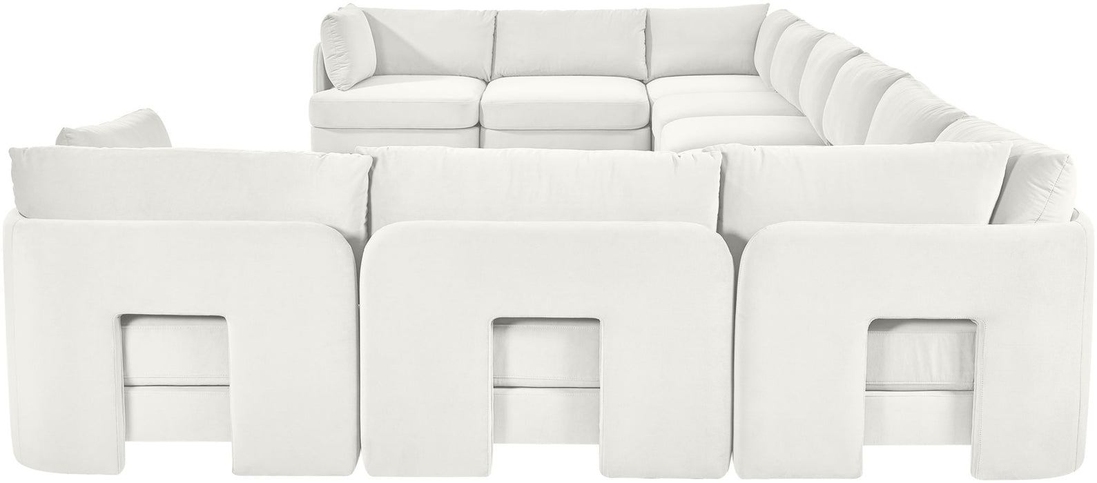 Meridian Furniture Hammond velvet performance fabric 10-piece sectional sofa with plush upholstery and modern design.