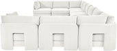 Meridian Furniture Hammond velvet performance fabric 10-piece sectional sofa with plush upholstery and modern design.
