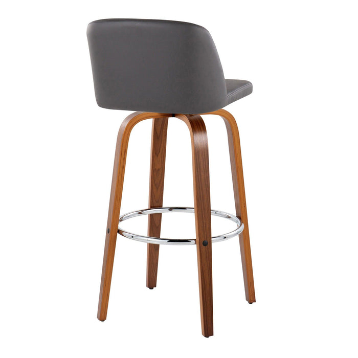 Toriano - 30" Fixed-Height Barstool (Set of 2) - Dark Brown And Dark Gray