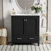 Giga bathroom vanity with single sink, wood frame, two-door cabinet, drawer, soft-close features, bathroom storage unit.