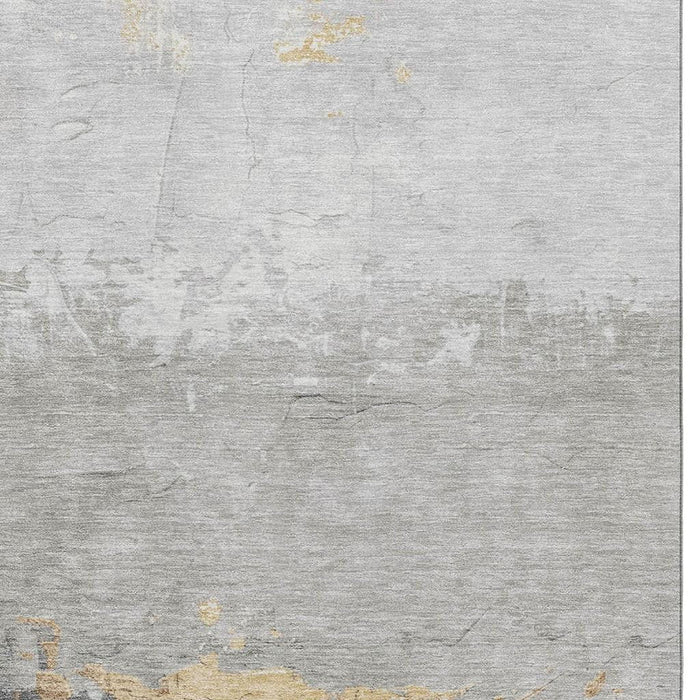 10' X 14' Abstract Washable Area Rug With UV Protection (706903) - Gold / Gray