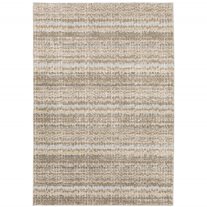 10' x 13.1' Abstract Power Loom Area Rug - Ivory