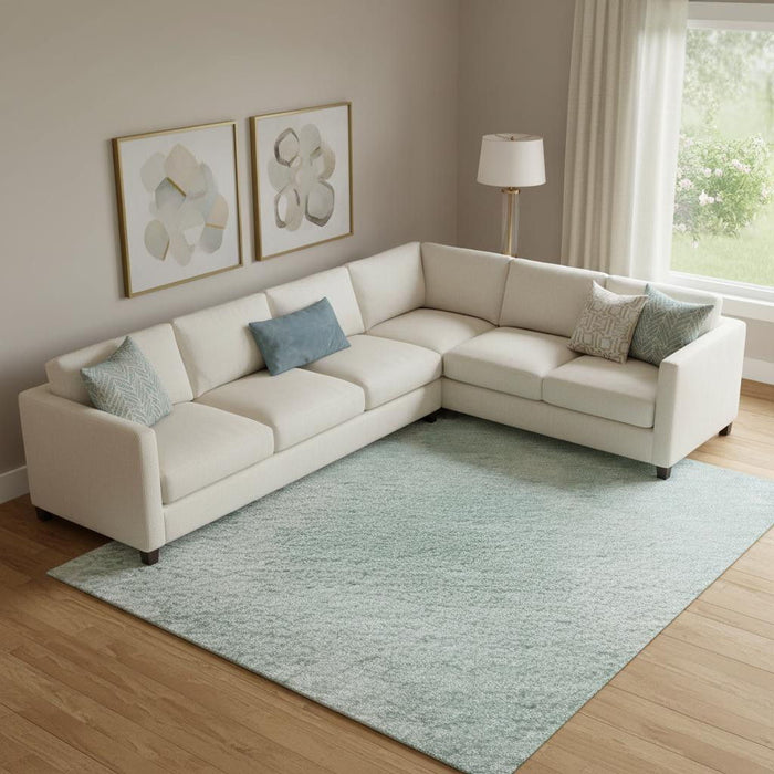 10' X 14' Abstract Washable Area Rug With UV Protection (696788) - Pale Aqua / Gray / Ivory