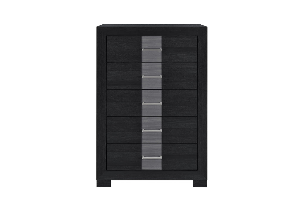 Optimus - 5 Piece Full Bedroom Set - Black