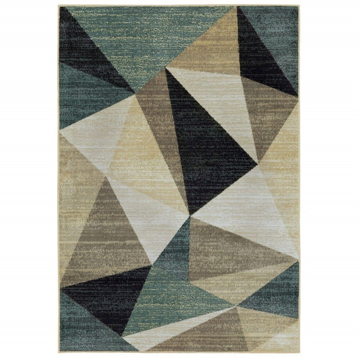 10' x 13' Geometrics Indoor Area Rug - Gray And Teal