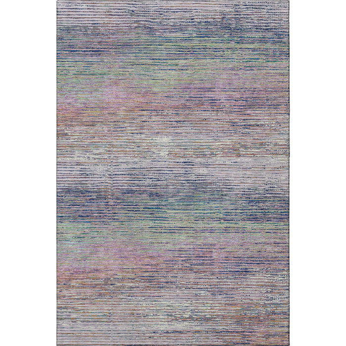 10' X 14' Striped Washable Area Rug With UV Protection (692613) - Blush / Blue / Ivory