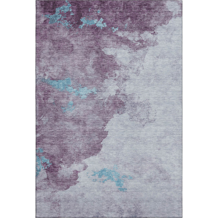 10' X 14' Abstract Washable Area Rug With UV Protection (718151) - Lavender / Teal