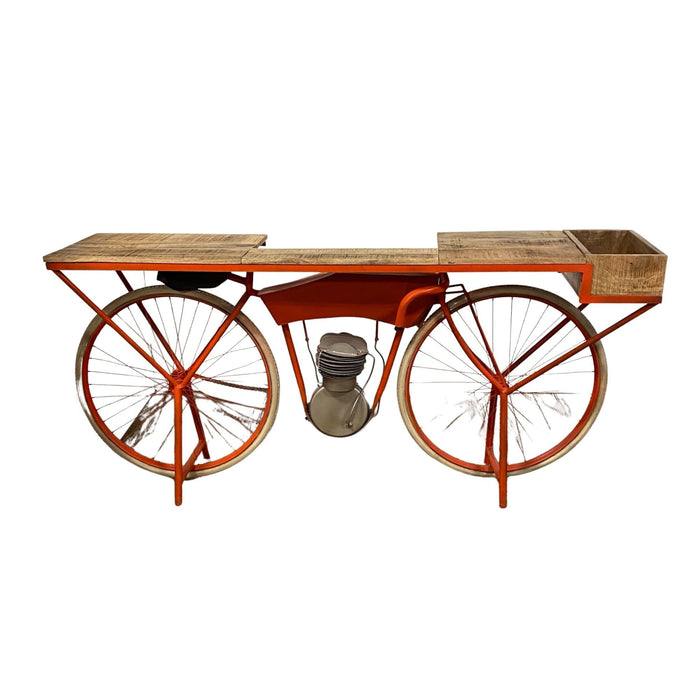 72" Flying Merkel Motorcycle Bar Cart - Orange