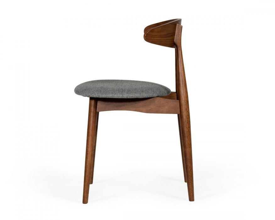 Upholstered Fabric Wishbone Back Dining Side Chairs (Set of 2) - Gray