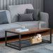 Giga console coffee table with reclaimed wood finish, ideal for living room decor, showcasing natural wood grain and sturdy design.