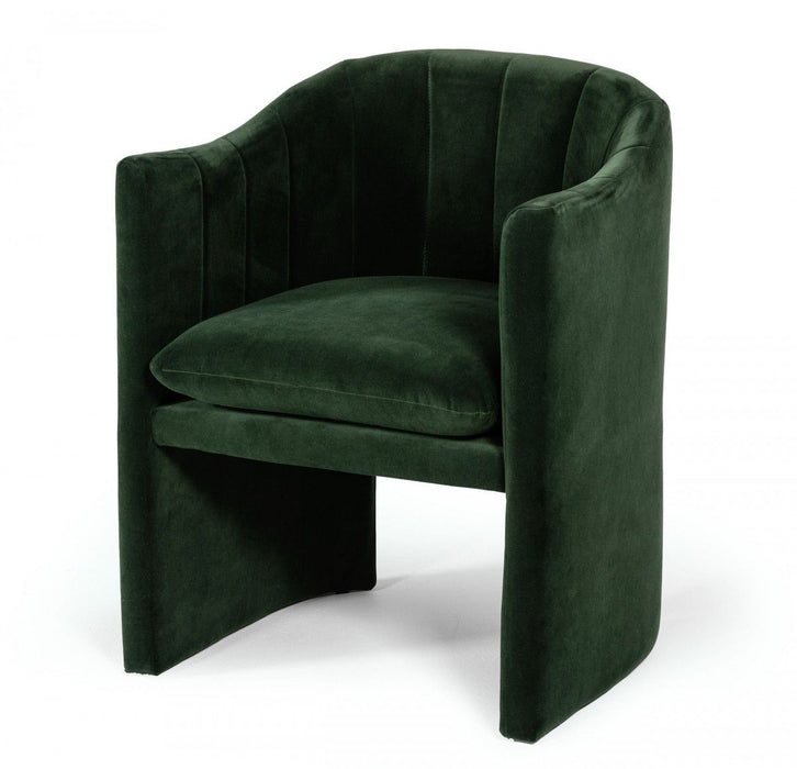 Upholstered Velvet Dining Arm Chair - Green