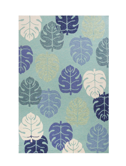 7' x 9' UV Treated Polypropylene Area Rug - Turquoise