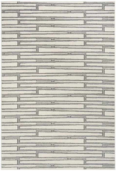 4' X 6' Geometric Area Rug (572488) - Ivory / Gray