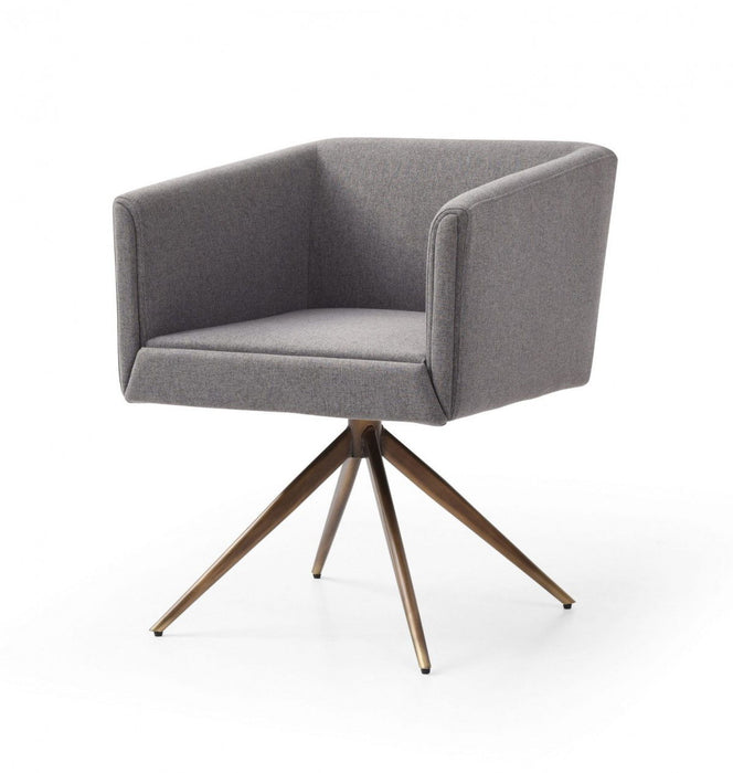 Upholstered Fabric Dining Room Arm Chair - Dark Gray