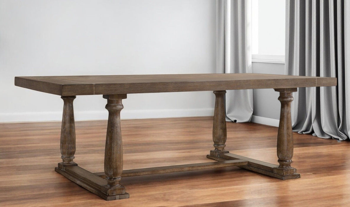 84" Trestle Base Dining Table - Brown