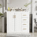 Giga bathroom vanity with sink, storage cabinet, three drawers, and soft-closing doors in a freestanding design
