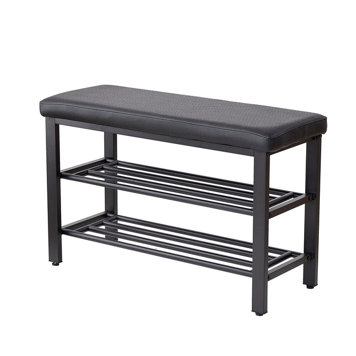 Shoe Bench With Cushion, Storage Seat For Entryway