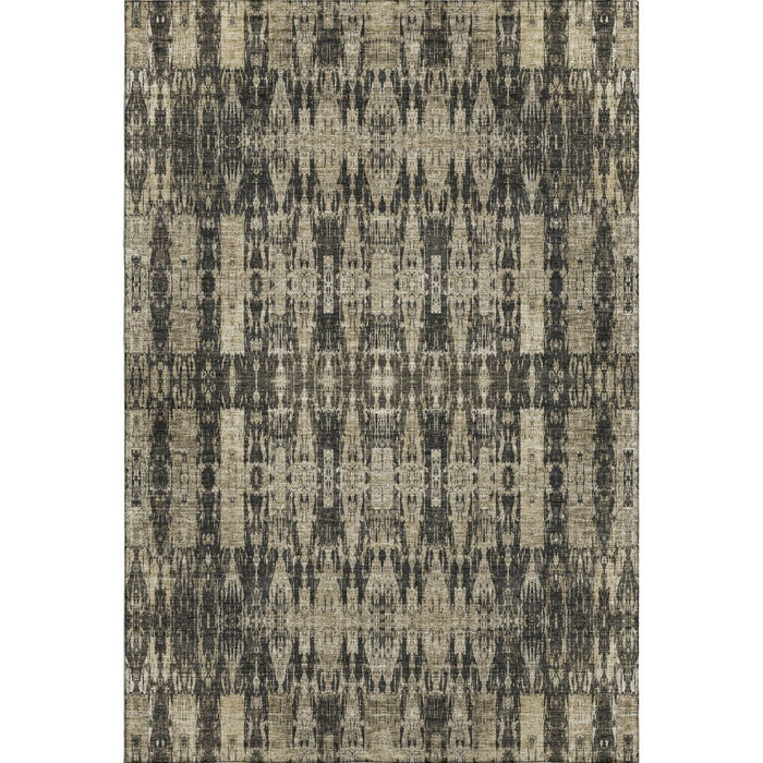 8' X 10' Moroccan Washable Area Rug With UV Protection (650192) - Black / Beige