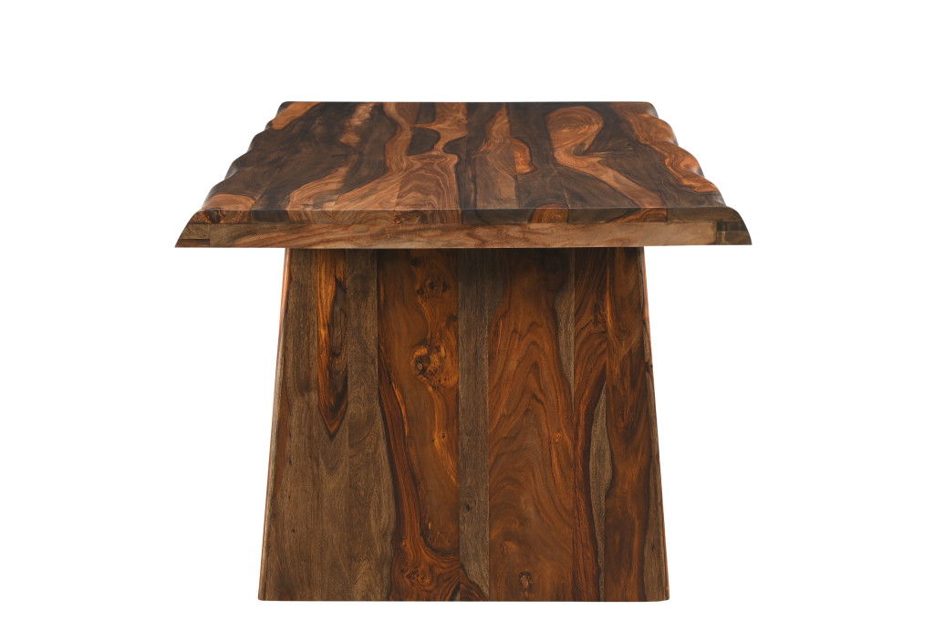 74" Solid Wood Dining Table - Dark Brown
