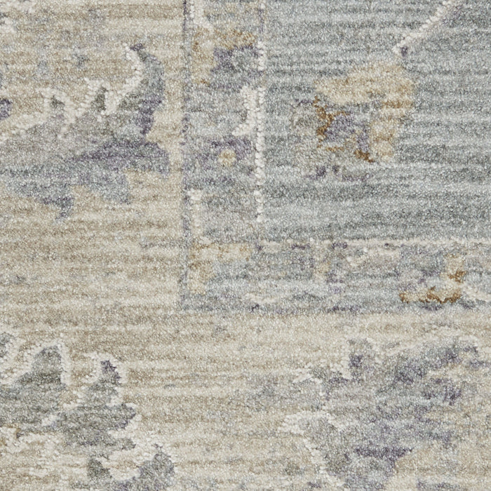8' X 10' Floral Power Loom Area Rug - Teal And Ivory