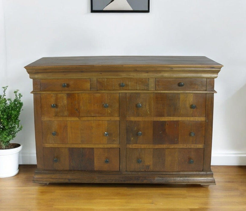 60" Reclaimed Wood Nine Drawer Double Dresser - Brown