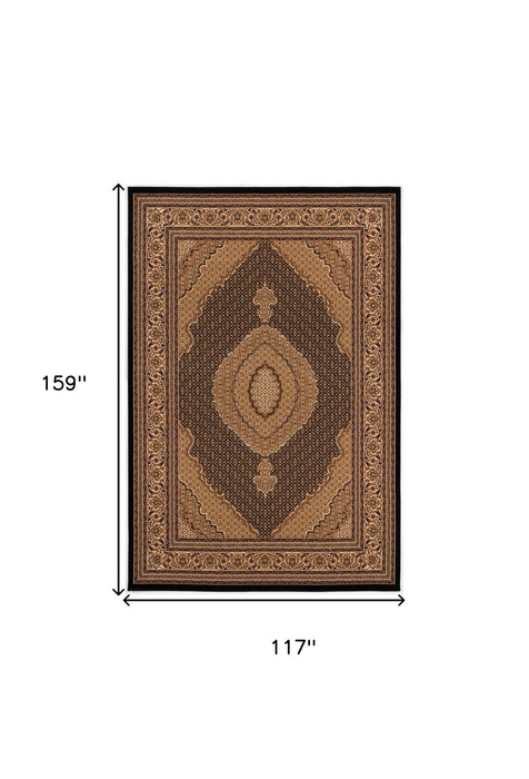 10' x 13' Oriental Washable Non Skid Area Rug - Beige