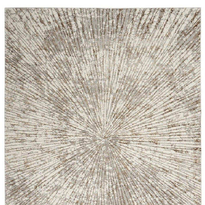 12' X 9' Abstract Area Rug - Gray / Ivory