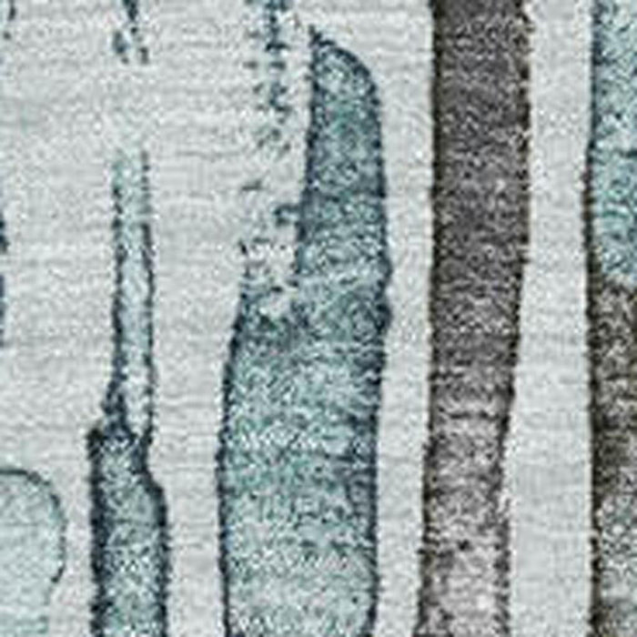 10' X 14' Striped Washable Area Rug With UV Protection (697146) - Teal / Gray / Silver