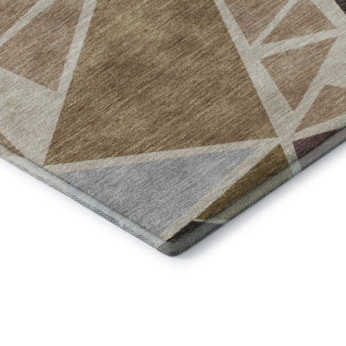 10' X 14' Geometric Washable Area Rug With UV Protection (681497) - Beige / Brown / Mauve