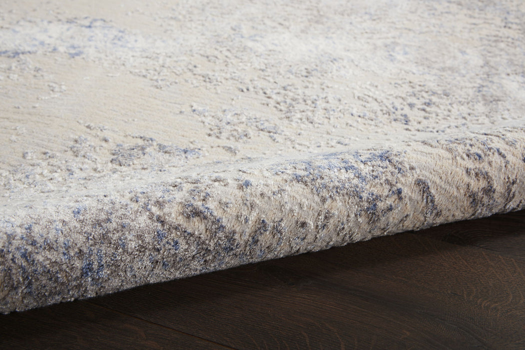 5' X 7' Abstract Non Skid Area Rug (550149) - Ivory / Blue / Gray