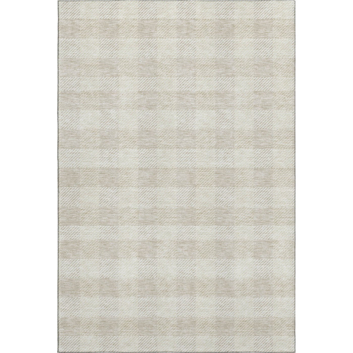 10' X 14' Plaid Washable Area Rug With UV Protection (673471) - Ivory / Beige