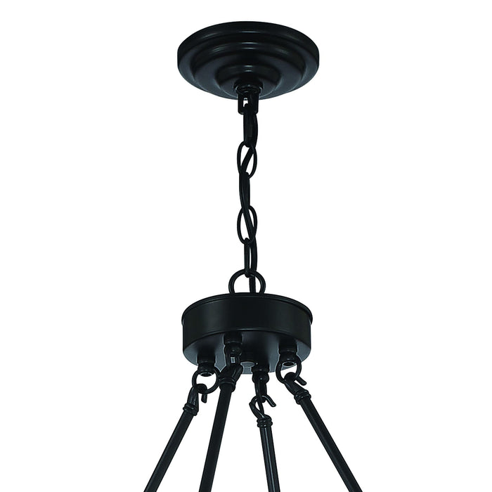 40'' Candle Style Multi Light Metal Dimmable Chandelier - Black / Gold