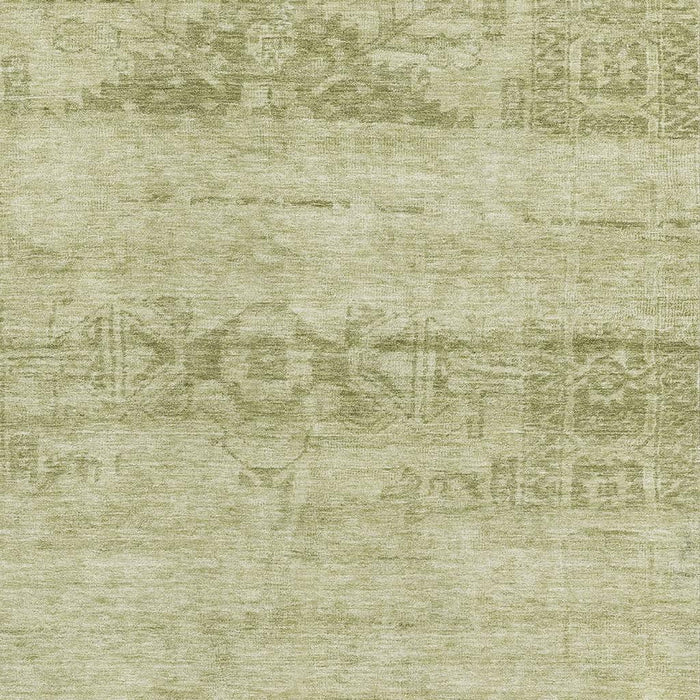 10' X 14' Oriental Washable Area Rug With UV Protection (695924) - Artichoke Green / Beige