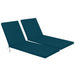 Giga 2-piece outdoor chaise lounge back and seat cushions set for patio furniture, with plush fabric and colorful design.