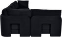 Velvet performance fabric Meridian Furniture 5-piece L-shaped sectional sofa with plush upholstery and modern design.