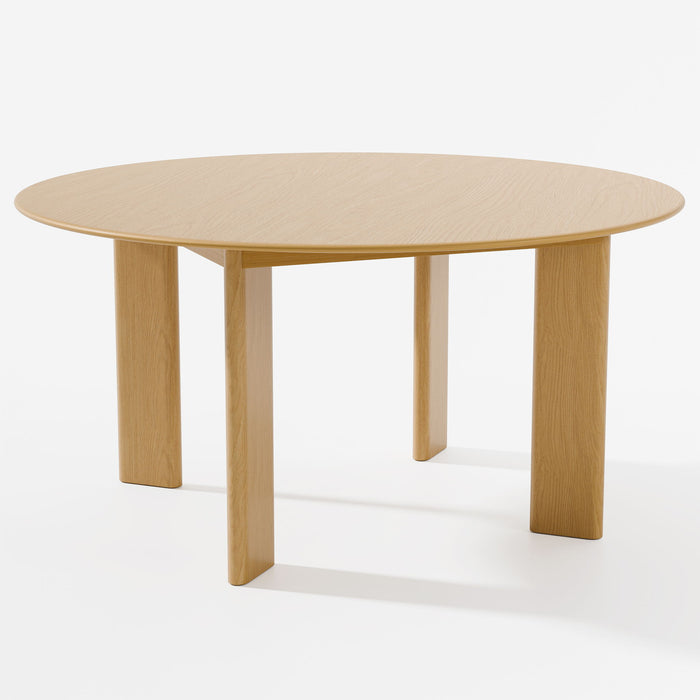 59" Solid Wood Round Top Dining Table - Natural