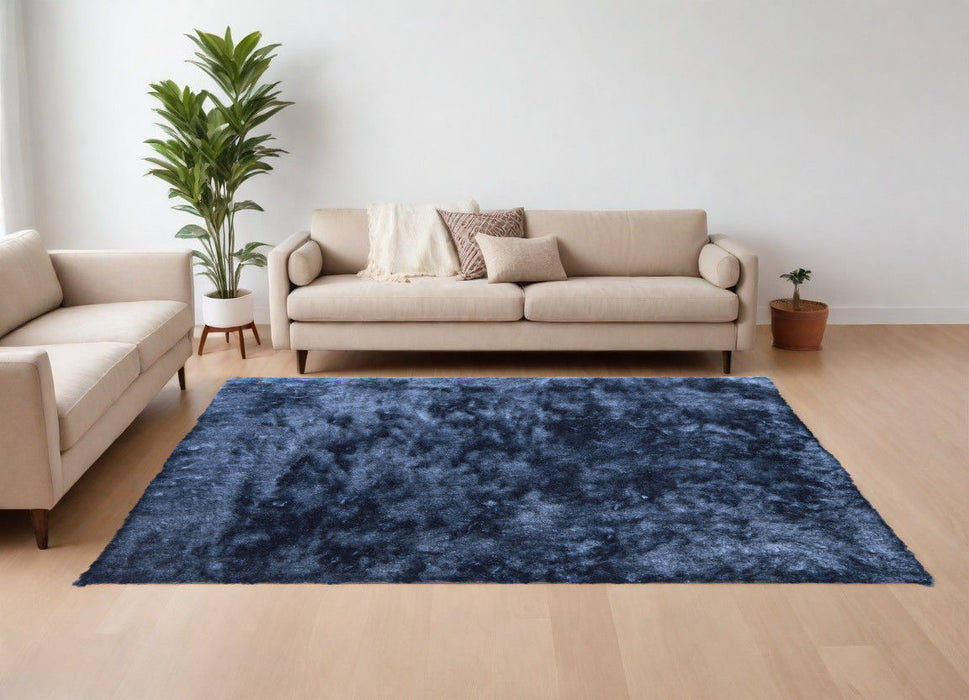 7.5' x 9.5' Shag Hand Tufted Area Rug - Blue