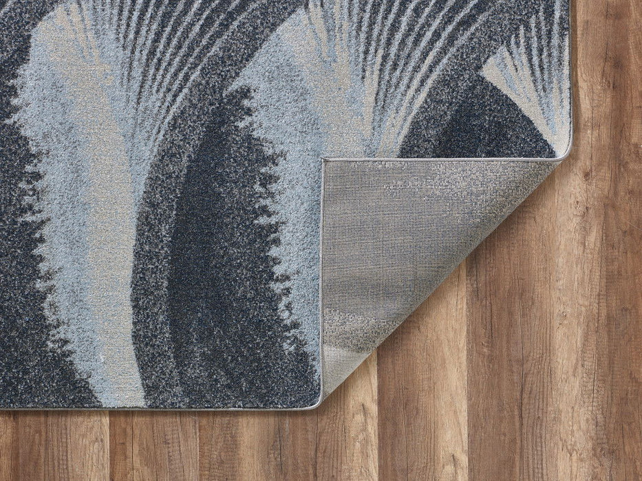 10' x 13' Abstract Waves Modern Area Rug - Gray Blue