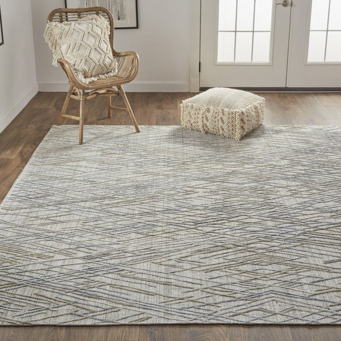 10' x 14' Abstract Hand Woven Area Rug - Gray And Blue