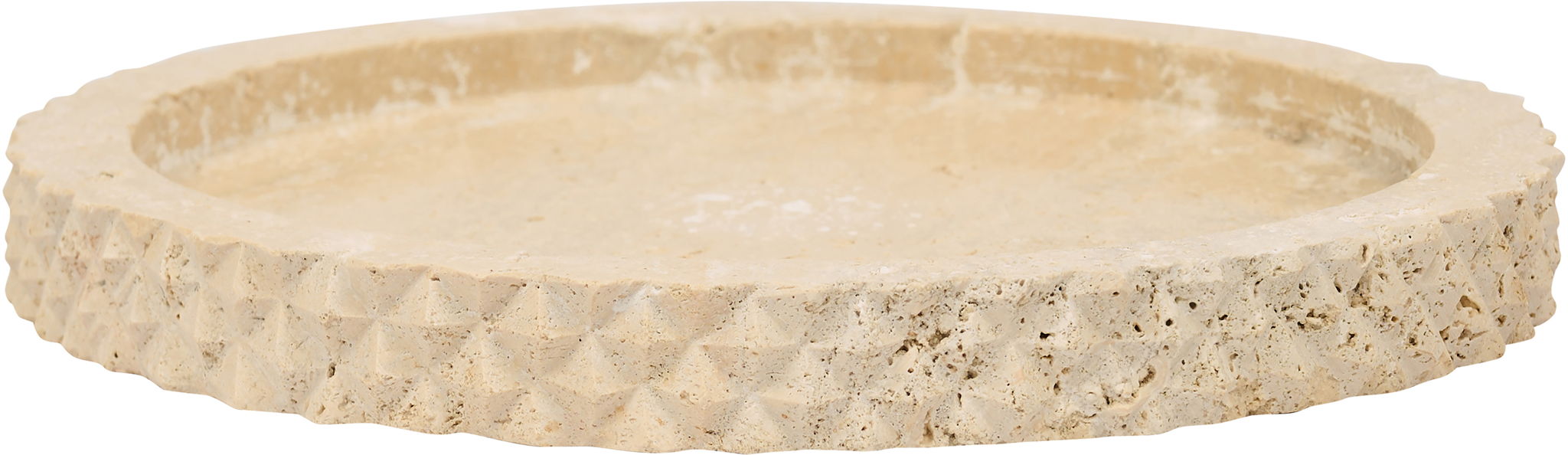 Russell travertine tray by Meridian Furniture displaying a rectangular stone tray with natural textured surface and polished edges.