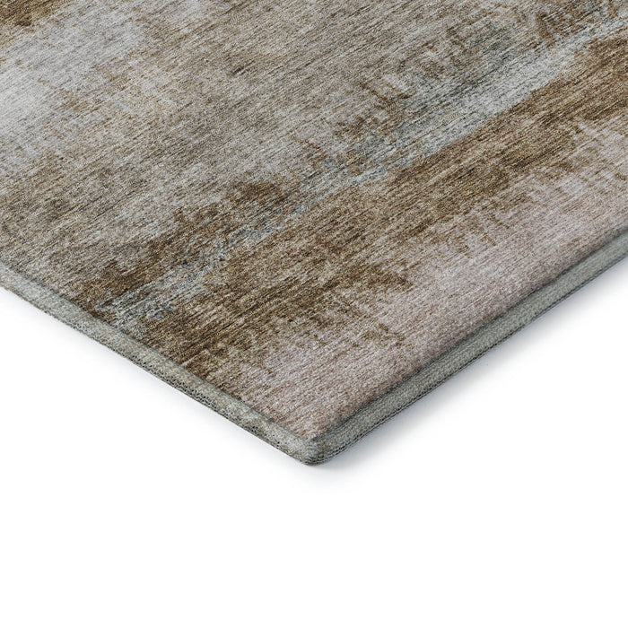 10' X 14' Abstract Washable Area Rug With UV Protection (688304) - Beige / Brown / Gray