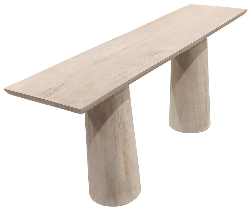72" Solid Wood Distressed Double Pedestal Console Table - Natural