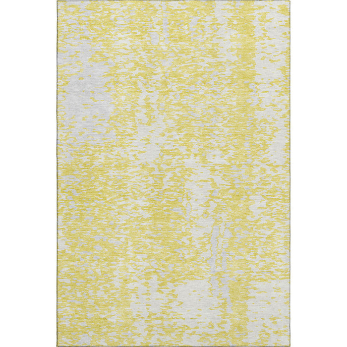 10' X 14' Abstract Washable Area Rug With UV Protection (675480) - Yellow / Ivory